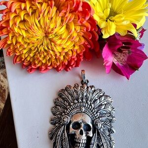 Indian Chief skull pendant